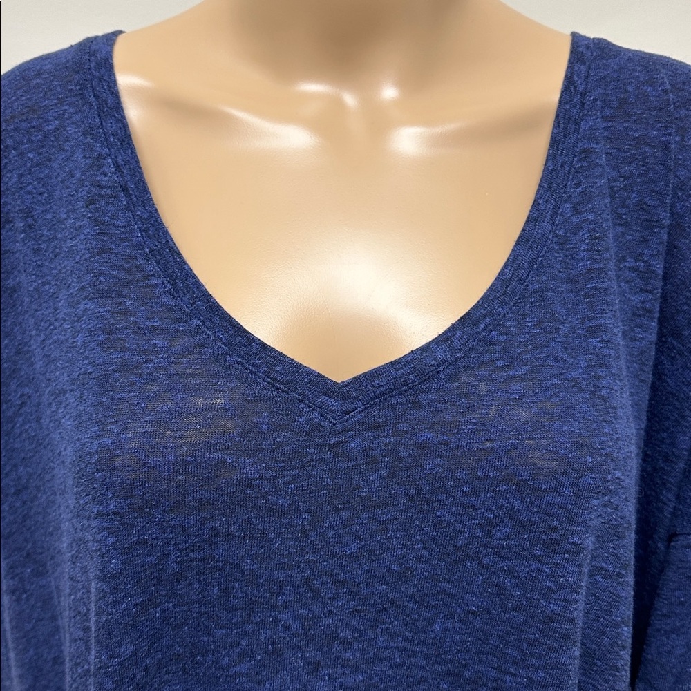 Old Navy Boyfriend Fit Short Sleeve V Neck Top in Deep Blue Size XXL